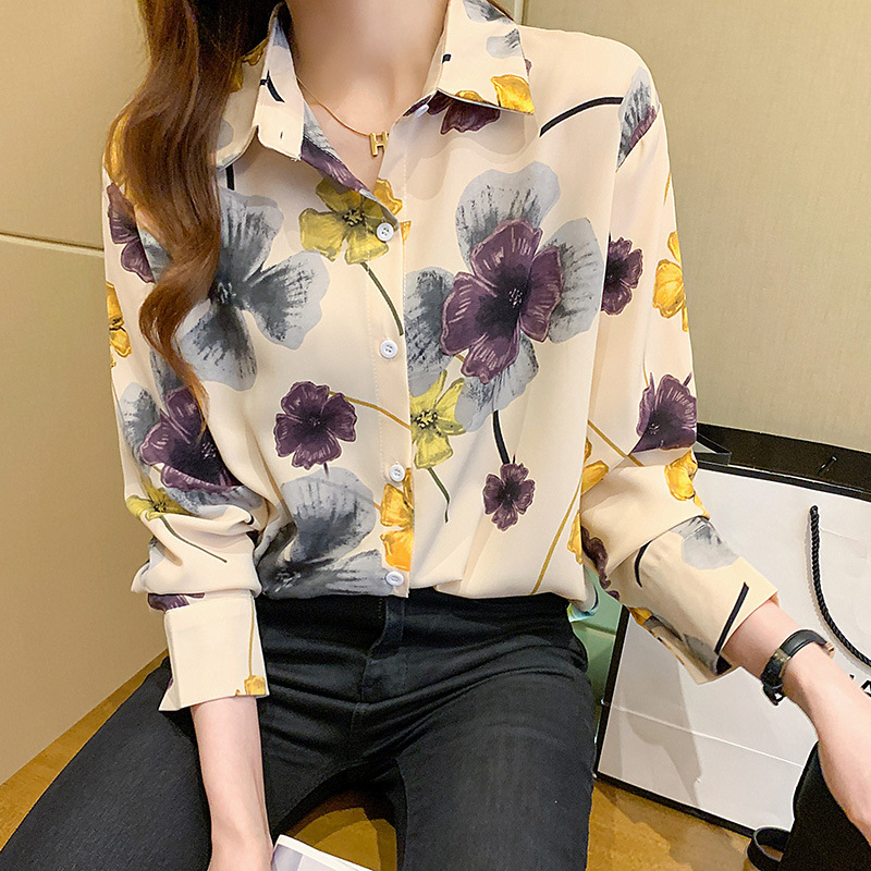 Floral Shirt Chiffon Loose Blouse