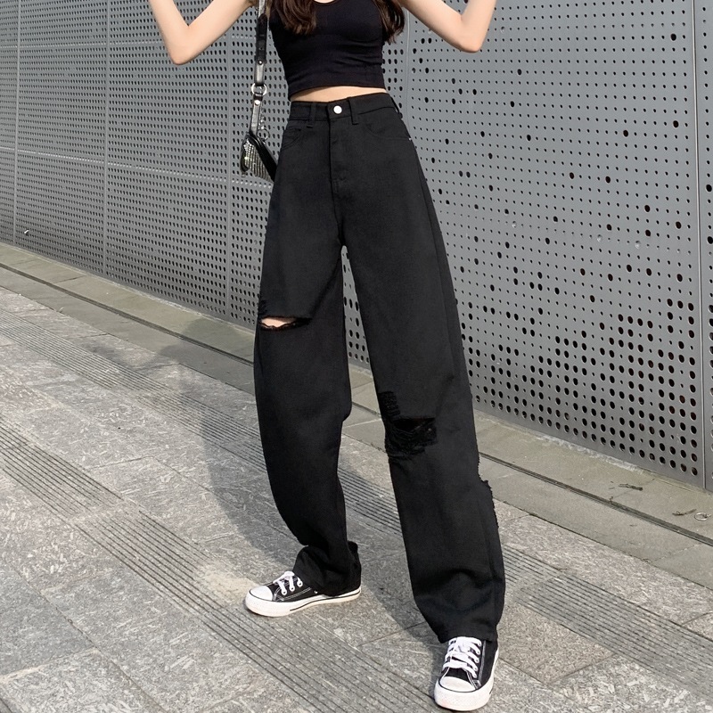 Women's Wide Leg Ripped Summer Jeans - Image 6