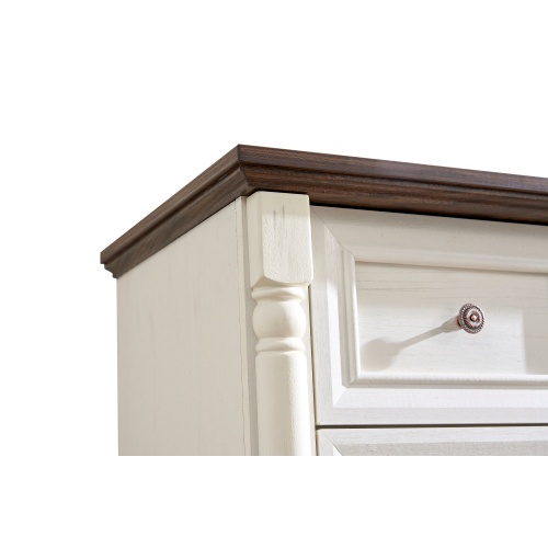 5 Drawer Dresser Chest With Base Wooden - Image 3