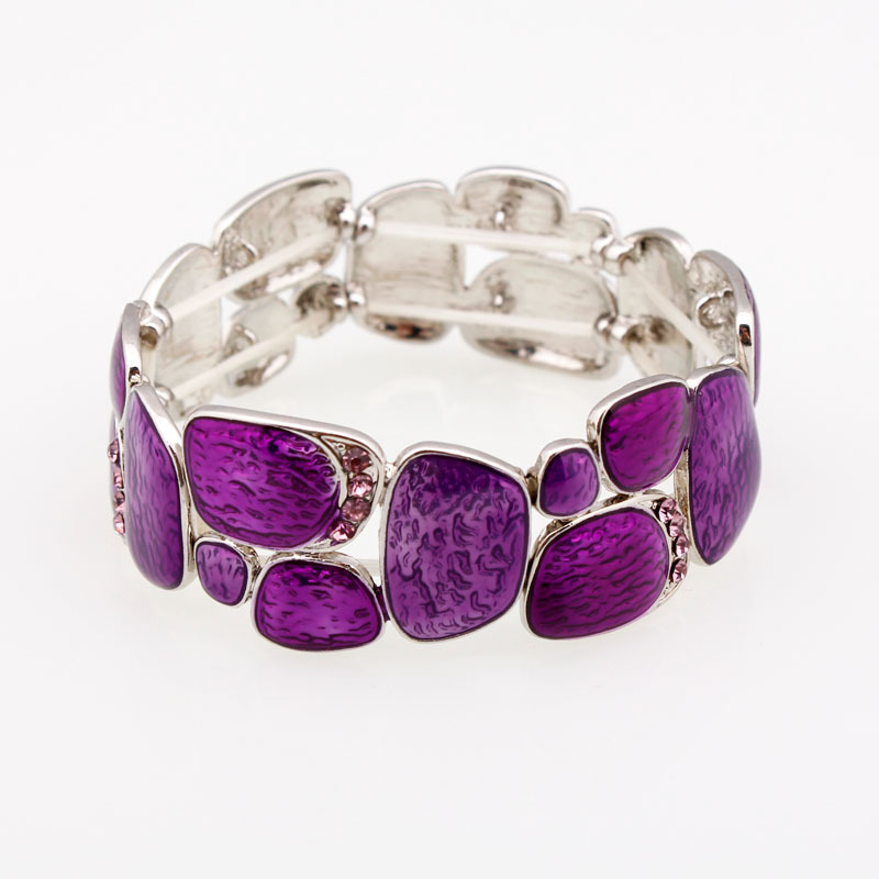 Geometric Enamel Stretch Bracelet