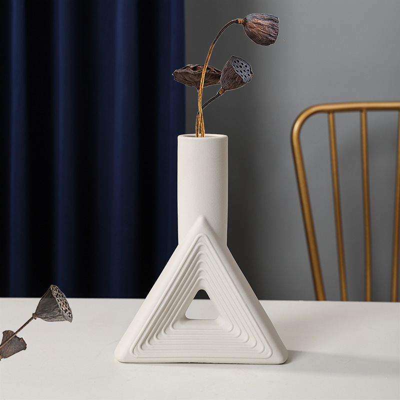 Minimalist Geometric Ceramic Vase - Image 5