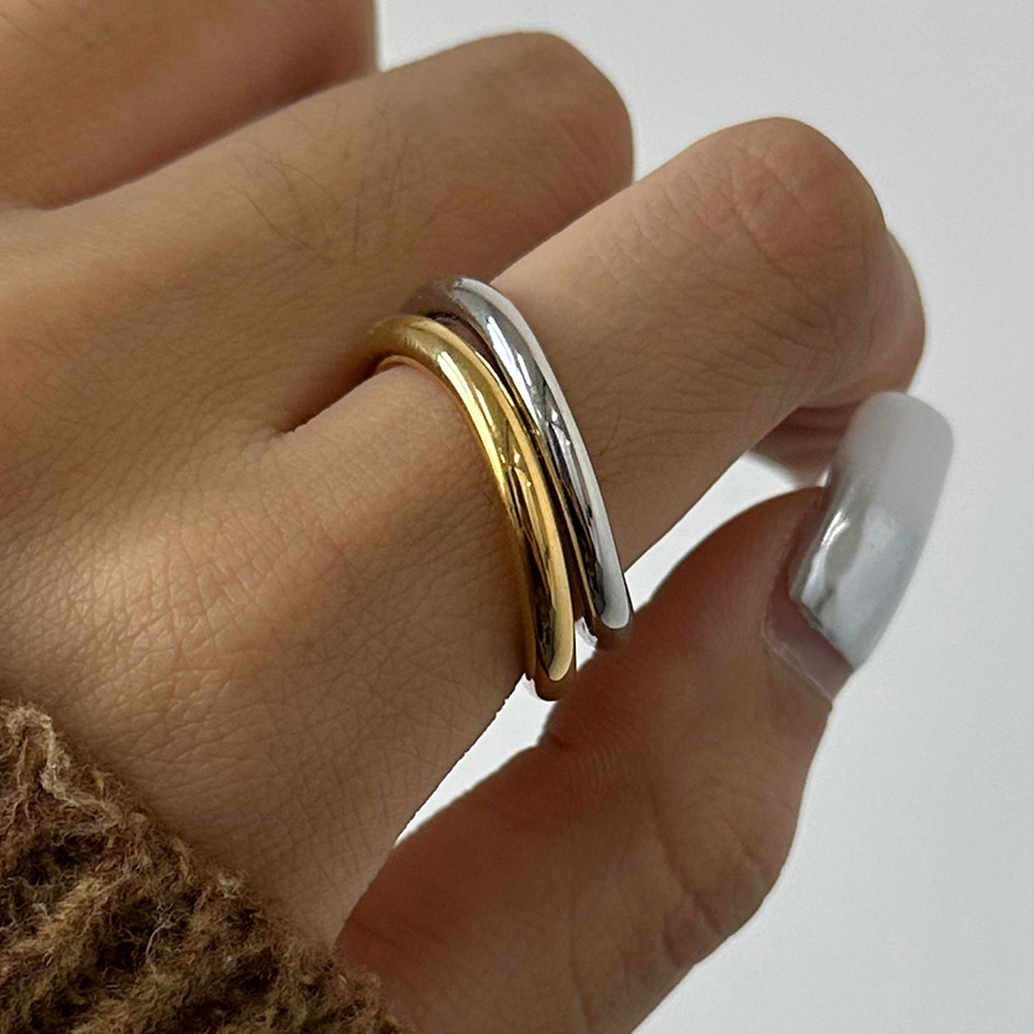 Miley Gold & Silver Layered Ring