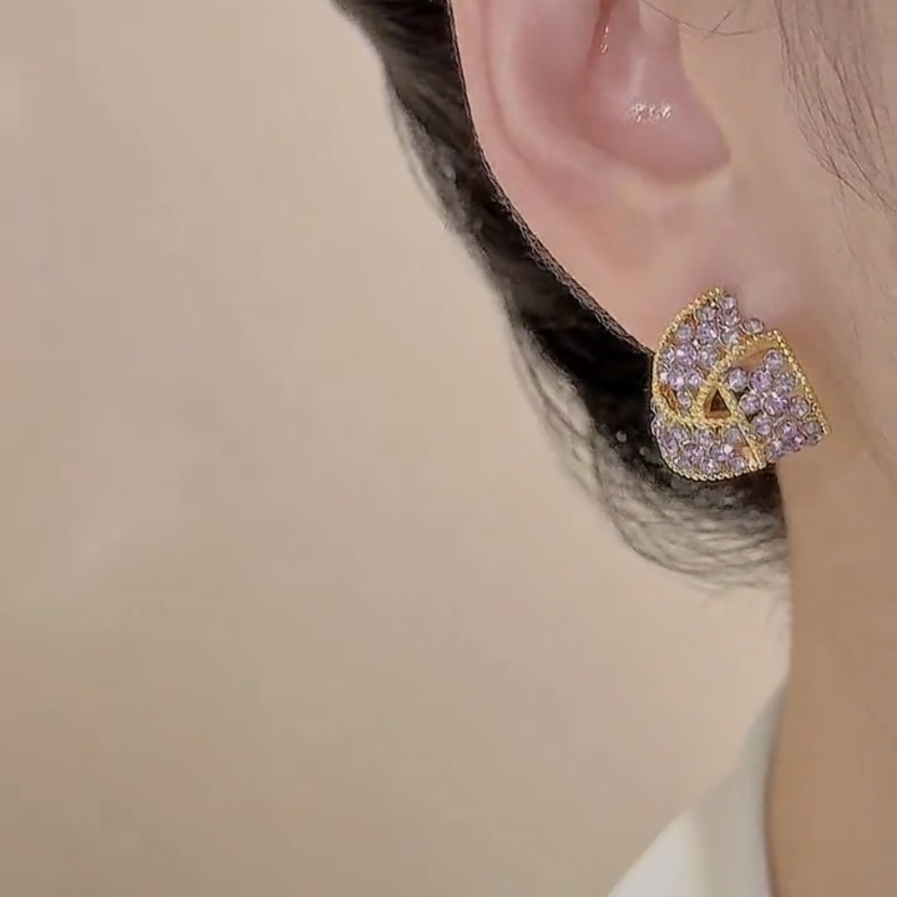 Trendy Full Diamond Triangle Earrings