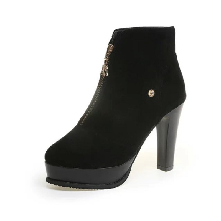 High-Heeled Suede Long Boots - Image 4