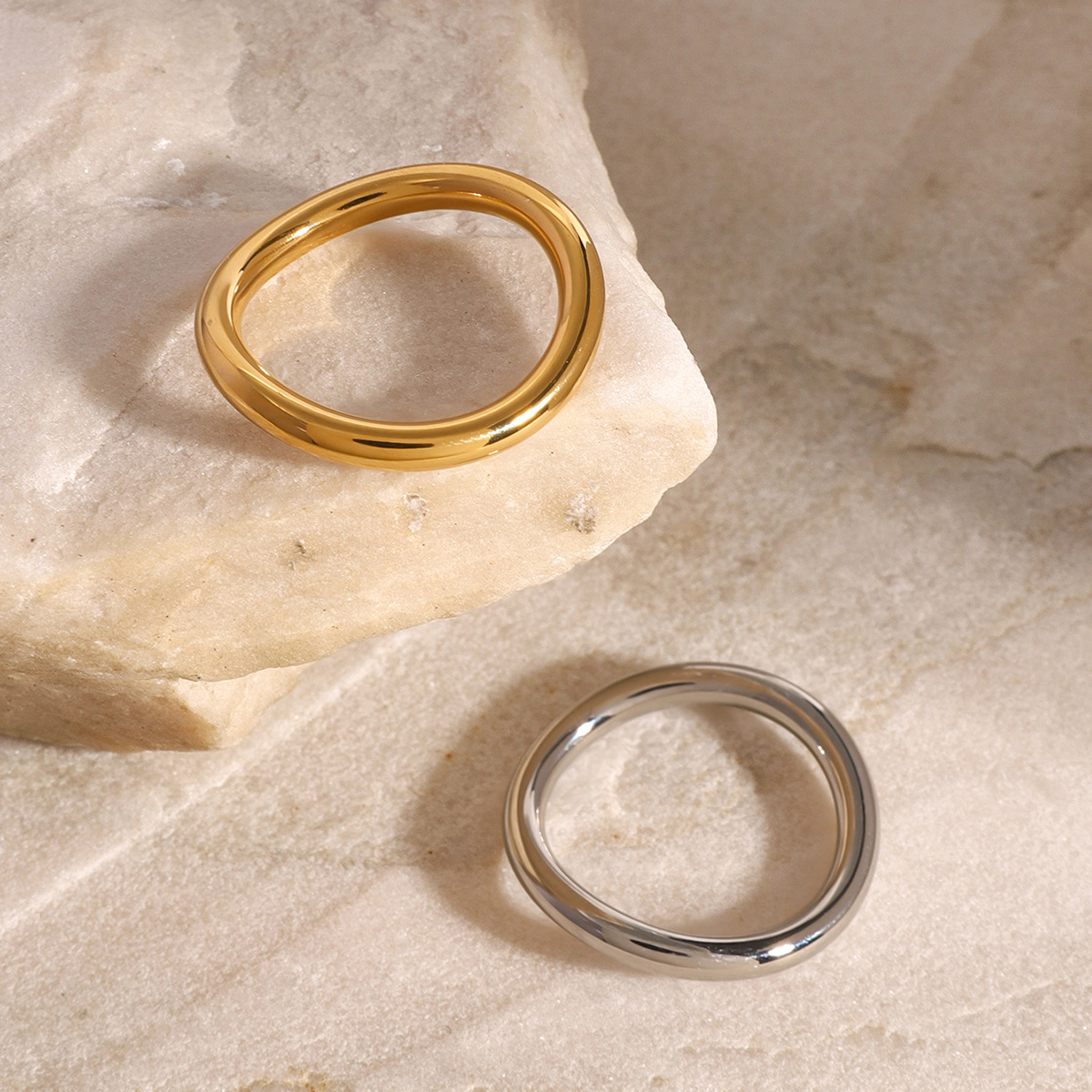 Miley Gold & Silver Layered Ring - Image 5