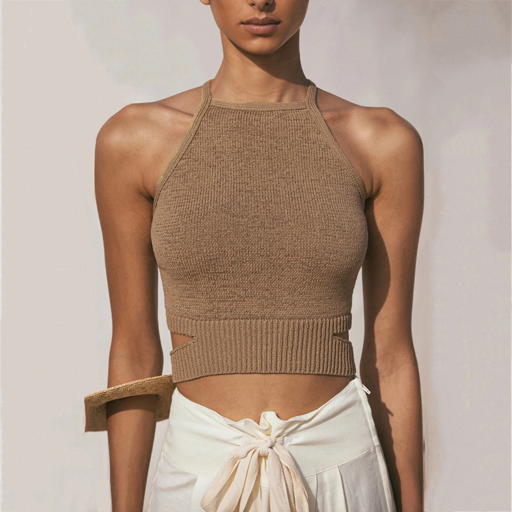 Women's Knitted Backless Camisole Top - Image 3