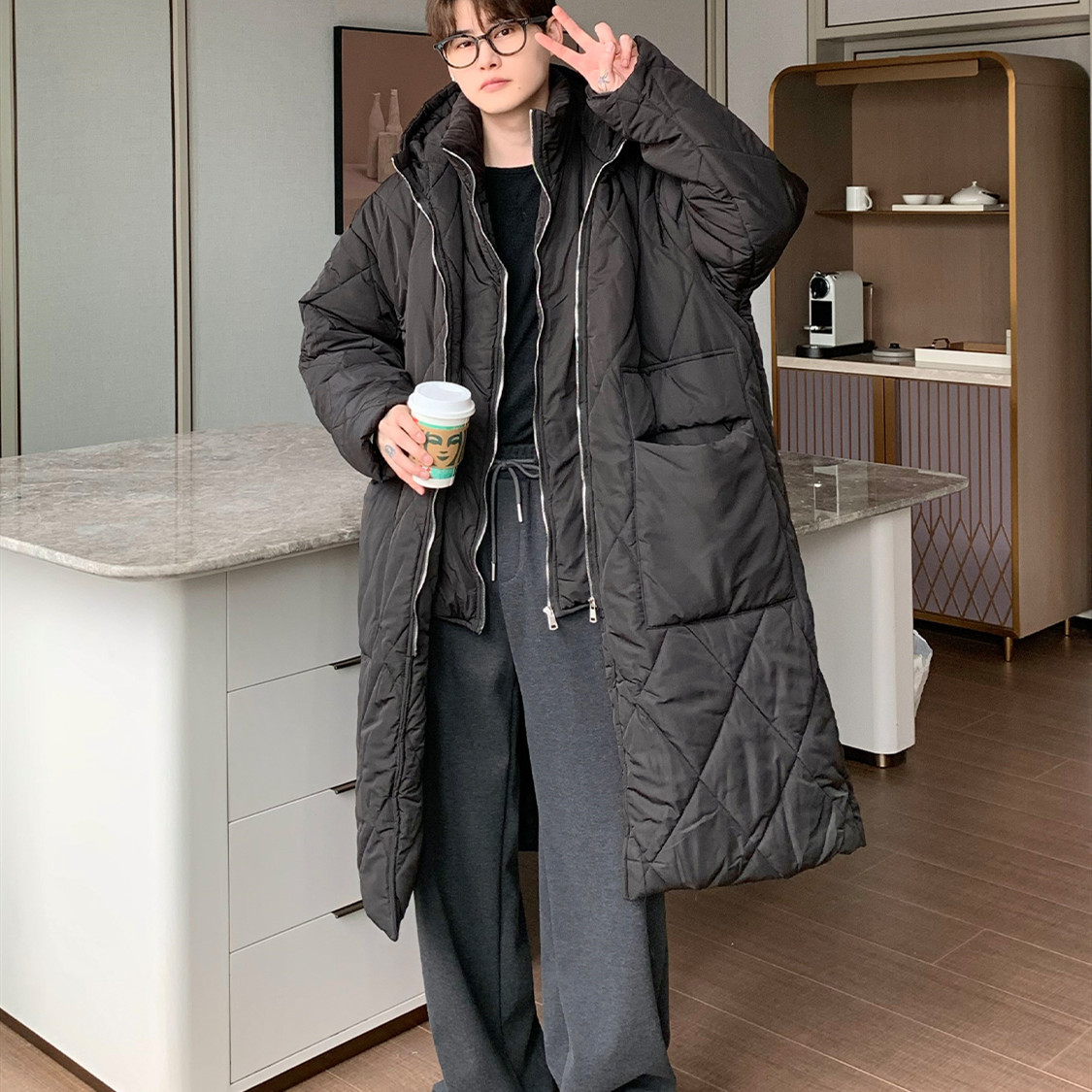Splicing Medium-length Trench Coat