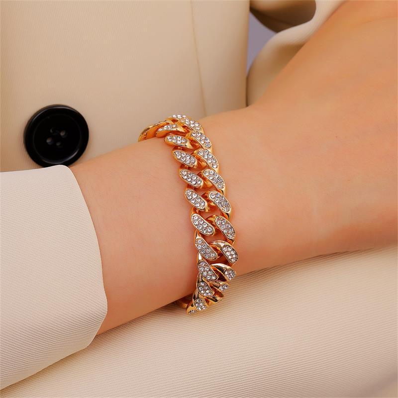 Diamond Cuban Punk Chunky Chain Bracelet