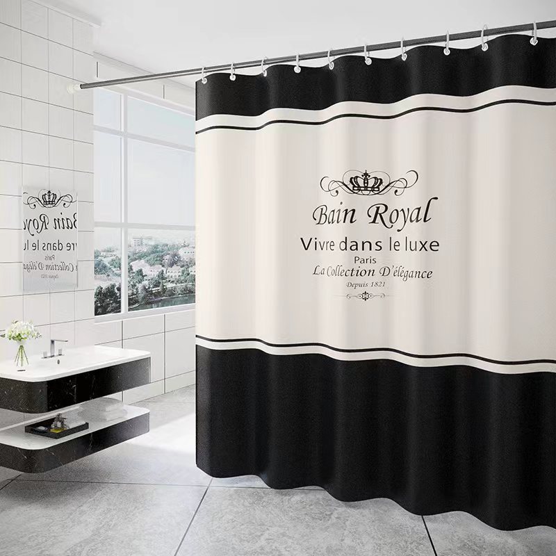 Waterproof Spun Polyester Shower Curtain