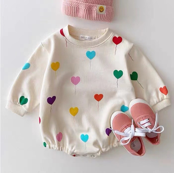 Baby Wrapping Love Print Romper
