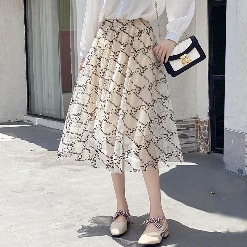 Velvet Mesh Skirt