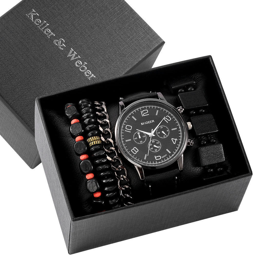 Men's Fashion Quartz E Love Watch & Bracelet Set - Image 5