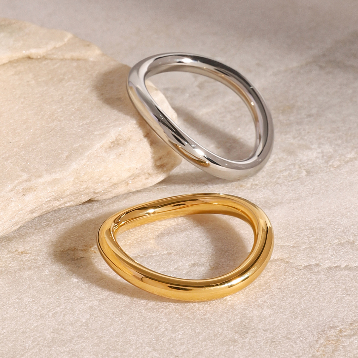 Miley Gold & Silver Layered Ring - Image 6