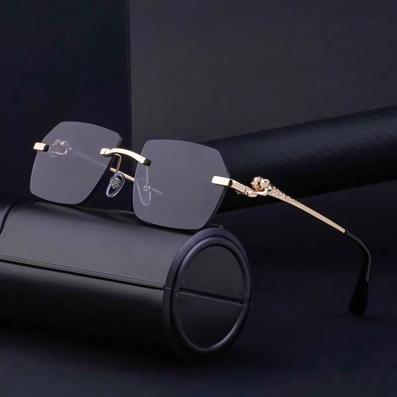 Frameless Trimming Leopard Sunglasses For Unisex - Image 6