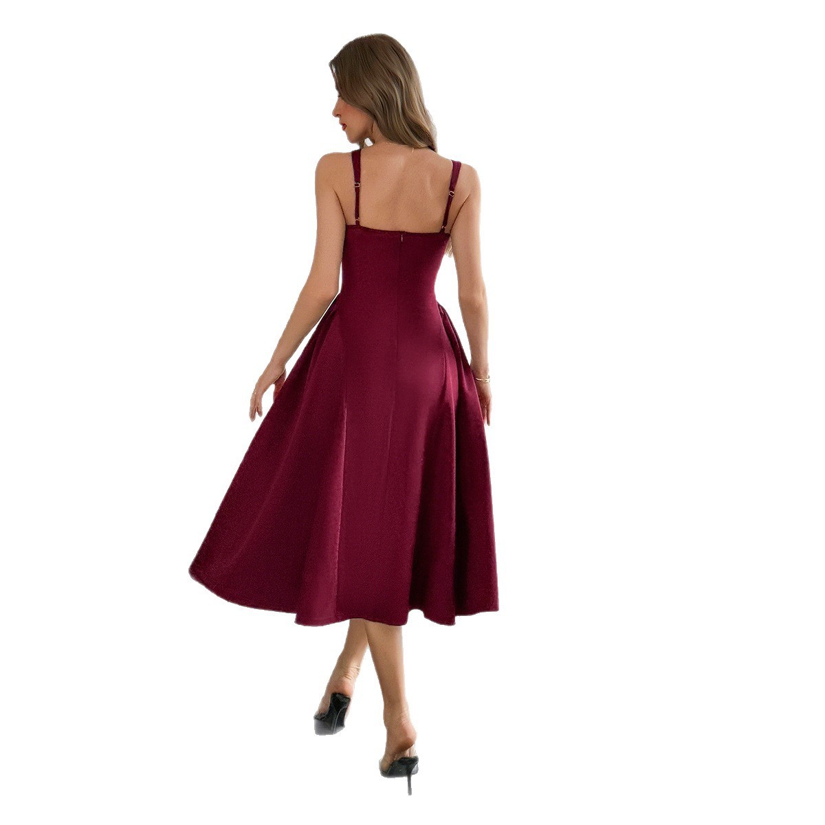 Leisure Simple Camisole Line A Dress - Image 3