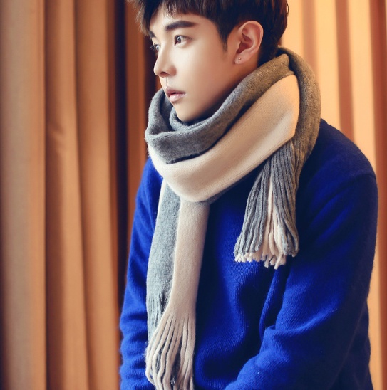 Two Tone Long Neck Warm Scarves For Men - Image 8