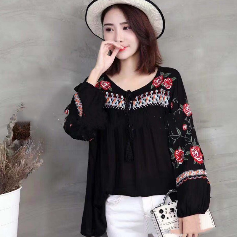 White Tassel Embroidered Shirt
