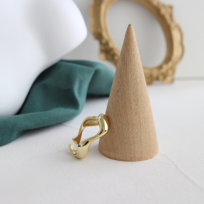 Minimalist Irregular Wavy Glossy Ring - Image 2