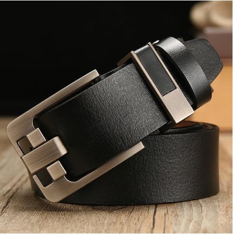 Pin Buckle Retro Two-Layer Leather Belt - Image 4