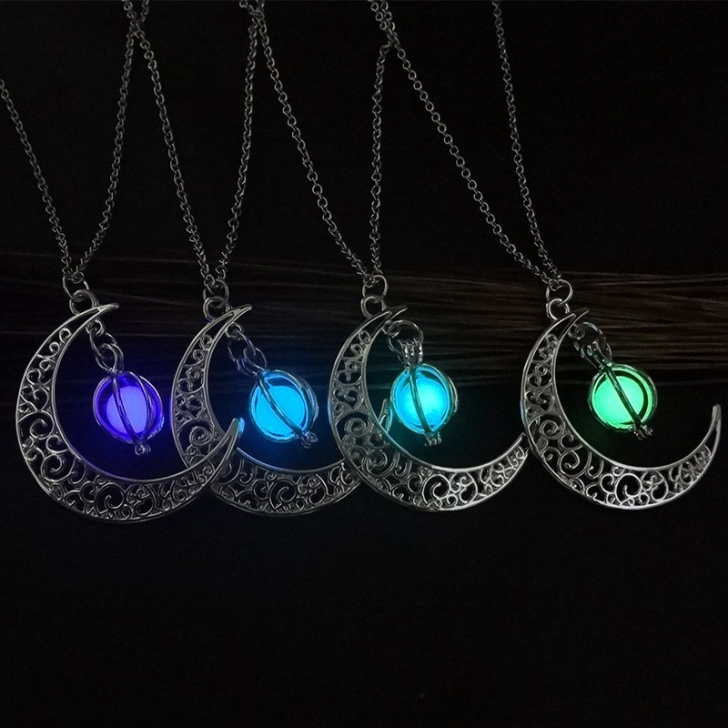 Moon Natural Glowing Stone Healing Necklace - Image 2