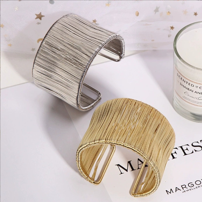 Gold-plated Geometric Cuff Bracelets