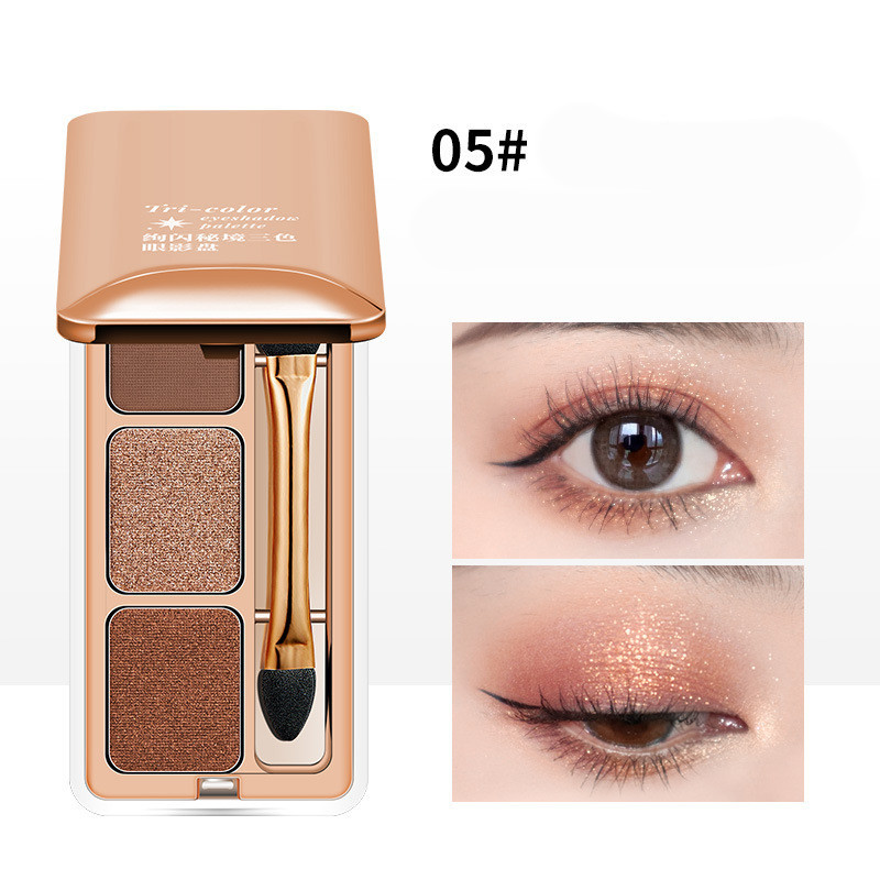 Three Color Eye Shadow Plate With Pearly Light - Image 7