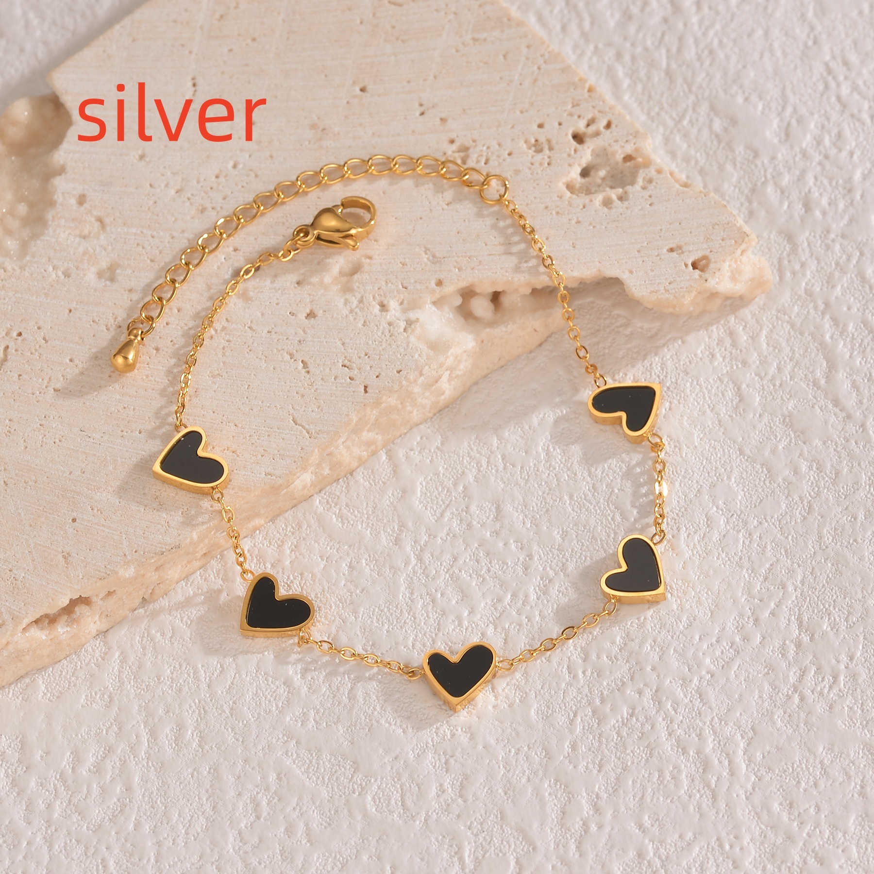 Stainless Steel Dripping Heart Bracelet - Image 4