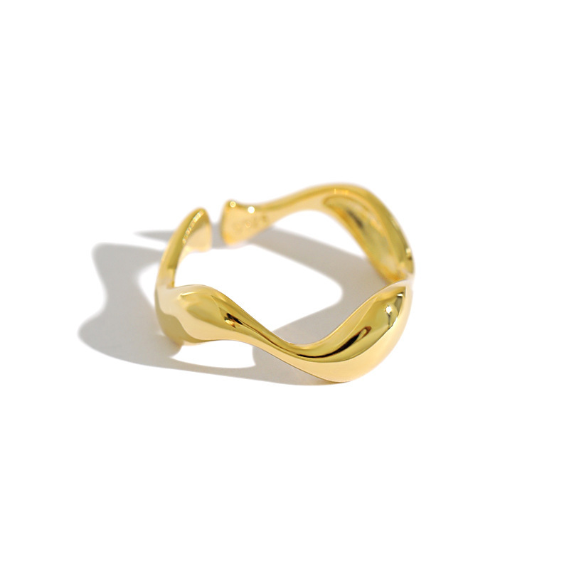 Minimalist Irregular Wavy Glossy Ring - Image 4