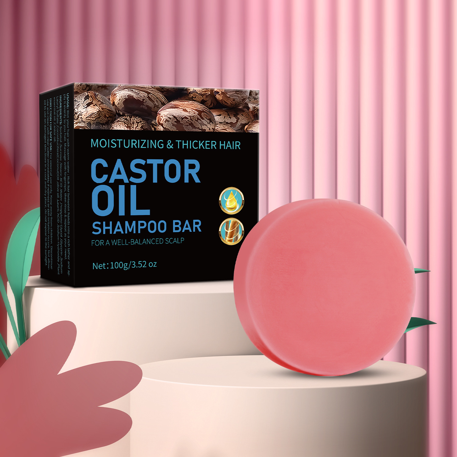 Castor Oil Foaming Cleaning Shampoo Soap