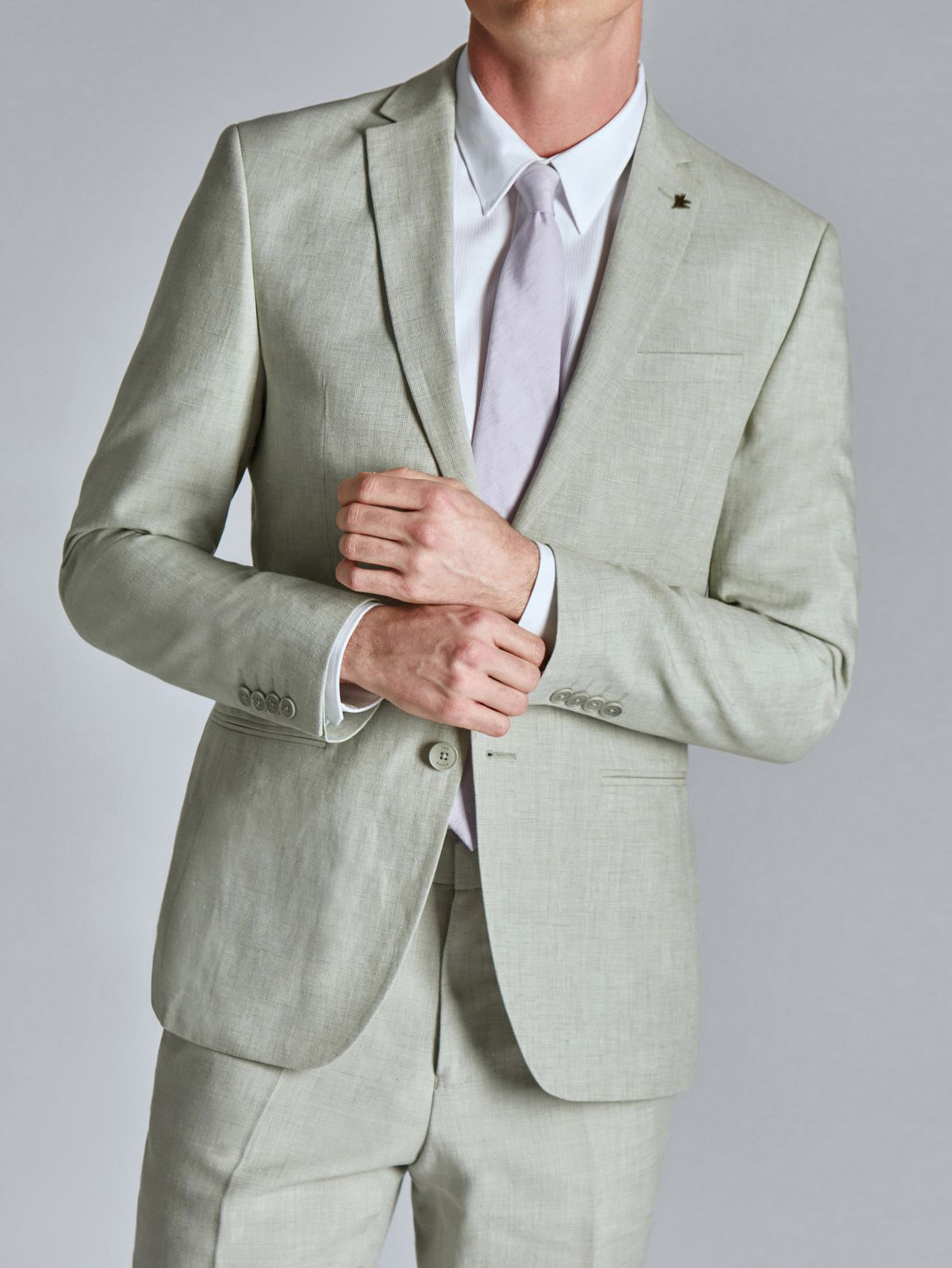 Men's Classic Solid Color Blazer And Pants Set