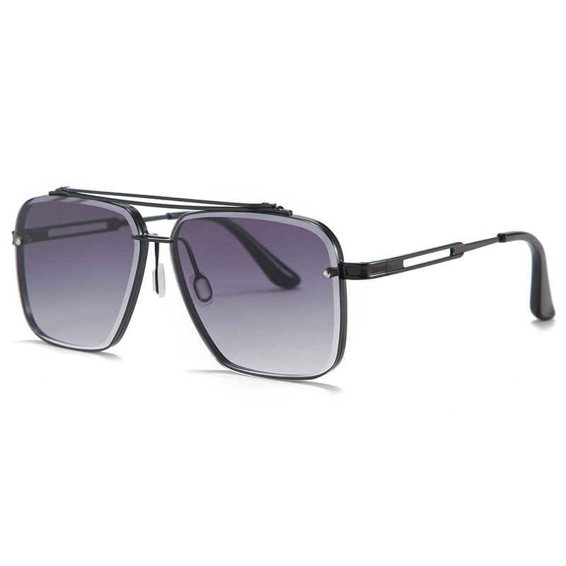 Mens Fashion Double Beam Cut Edge Sunglasses - Image 4