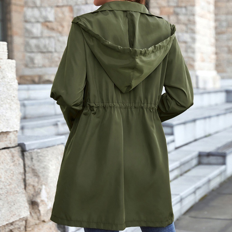 Waterproof Hooded Zipper Waist Raincoat - Image 2
