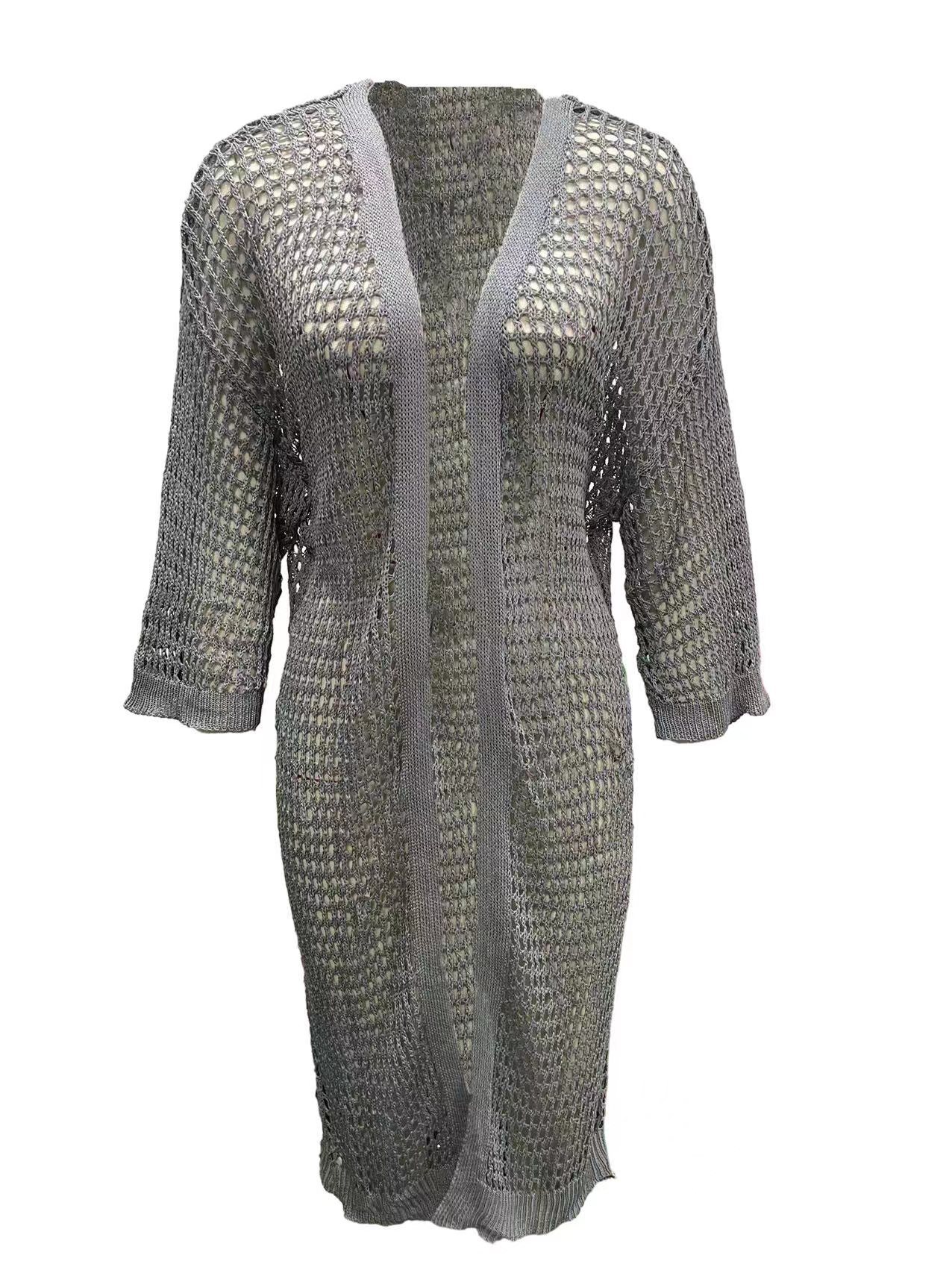 Long Hollow Knitted Cardigan Women - Image 6