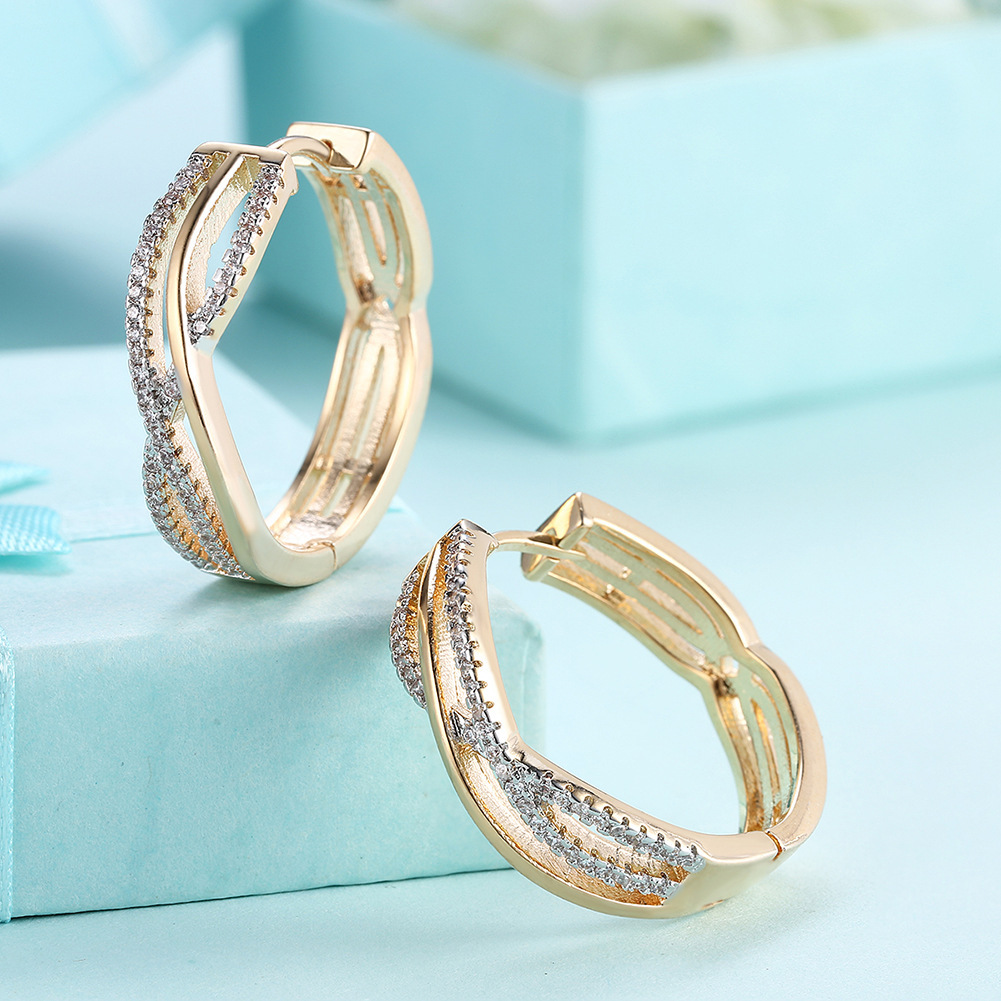 Fashion Line Shaped Diamond Earrings