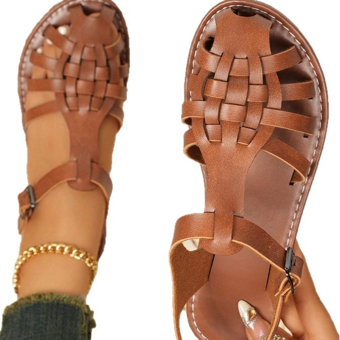 Vintage Weave Closed Toe Sandals - Image 6