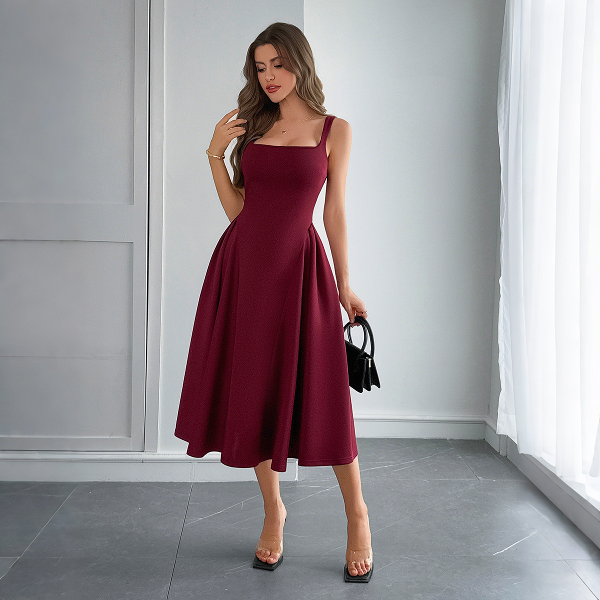 Leisure Simple Camisole Line A Dress - Image 2