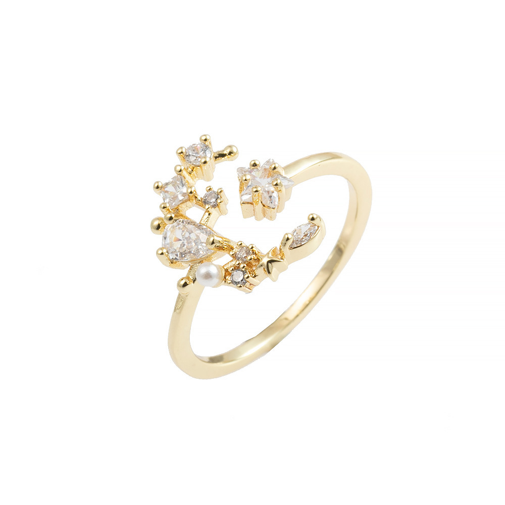 Simple Zircon Meniscus Star Ring - Image 3