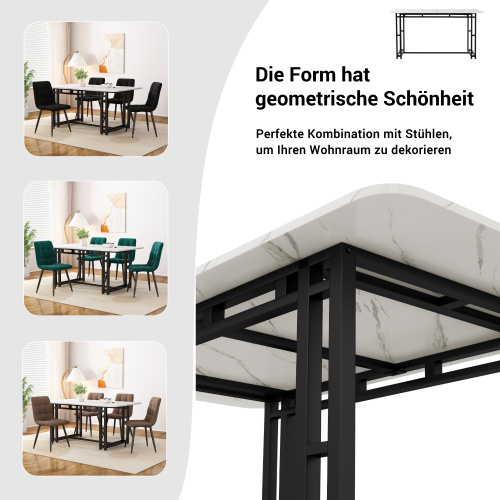 Metal Frame Rectangular Dining Table - Image 3