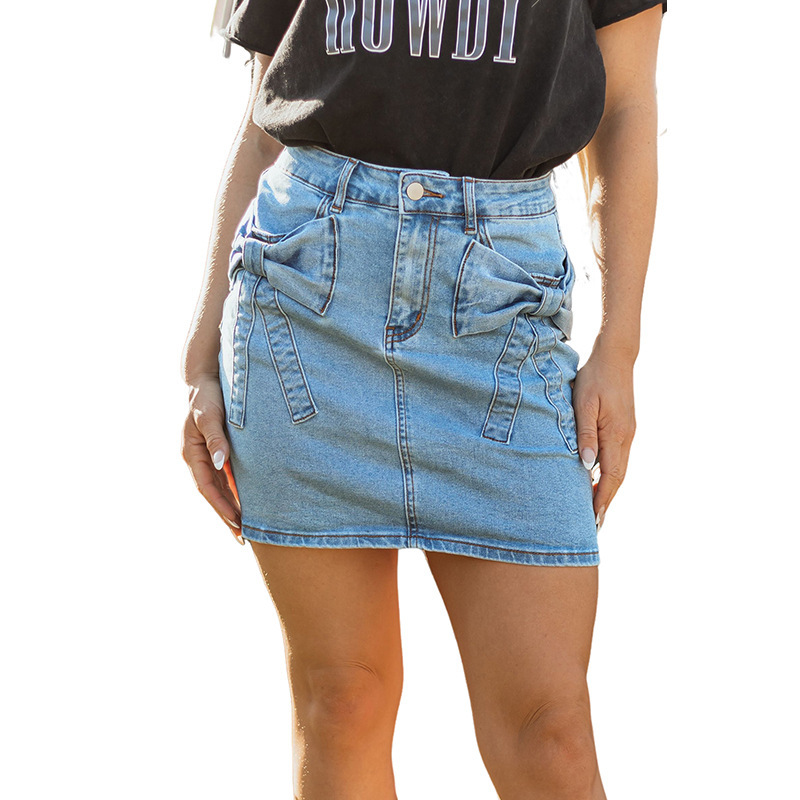 Trendy High Waist Denim Skirt - Image 5