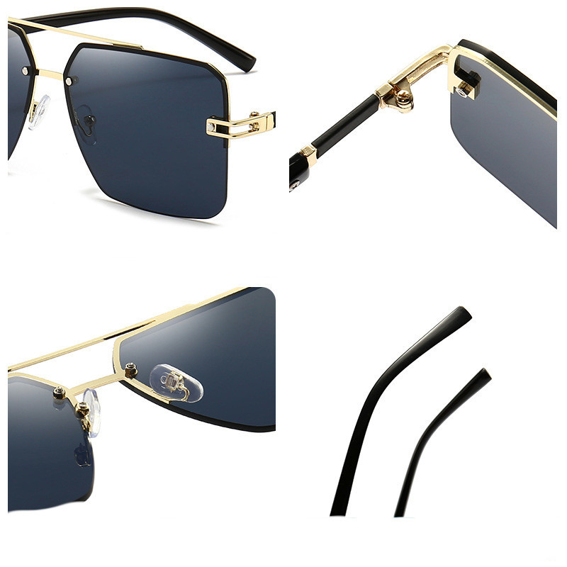 Fashionable Large-Frame Double-Beam Sunglasses - Image 7