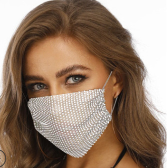 Fishnet-Shaped Star Rhinestone Mask - Image 6