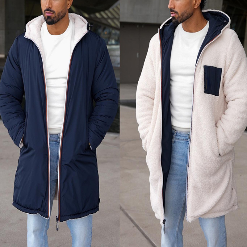 Double-Sided Hooded Windbreaker Men's Coat