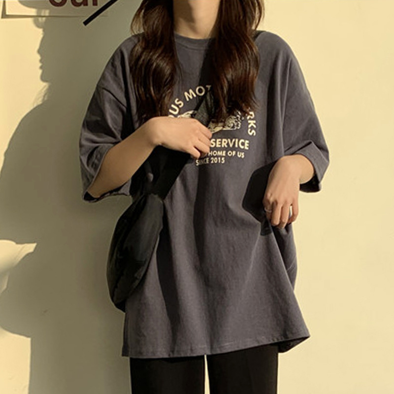 Print Casual Korean Style T-shirts Top