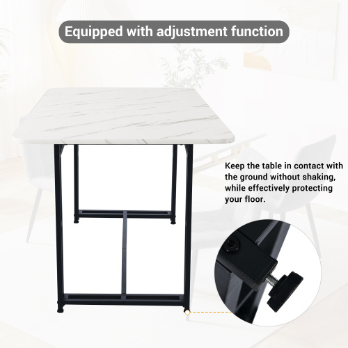 Metal Frame Rectangular Dining Table - Image 7