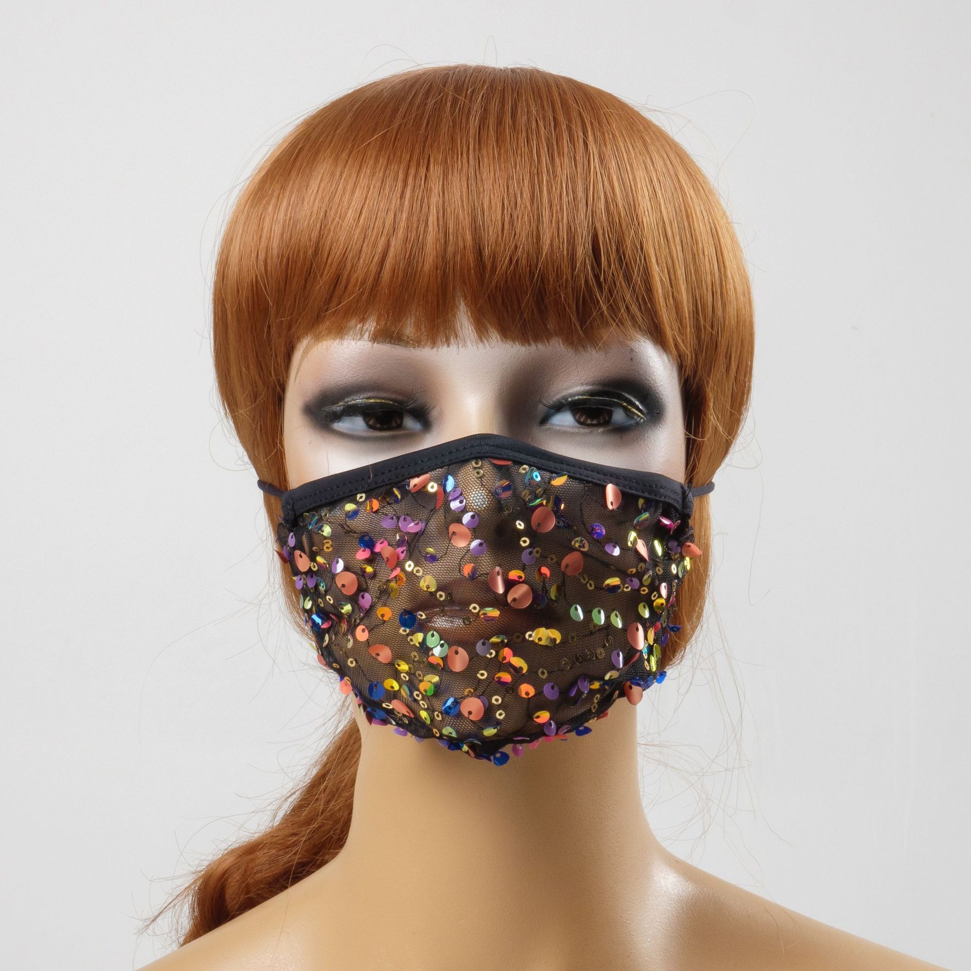 Creative Sequined Mesh Gauze Mask