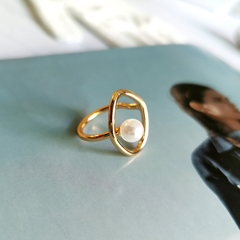 Dainty Faux Pearl Ring - Image 3