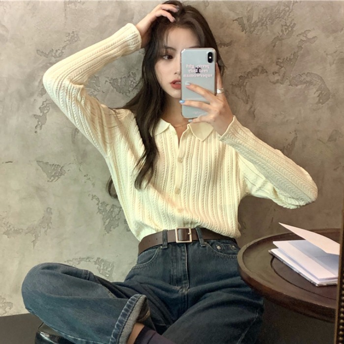 Women's Knitted Cardigan Top - Image 4
