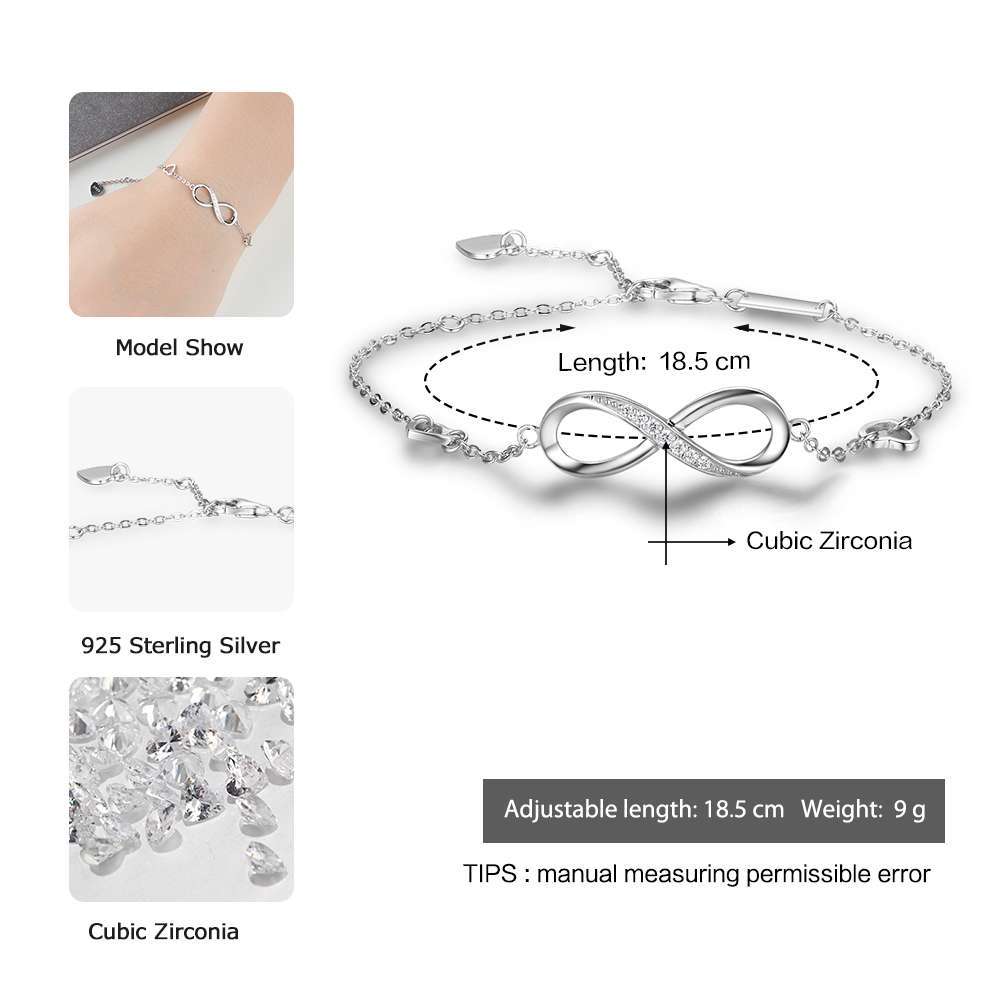 Infinite Love 925 Sterling Silver Bracelet - Image 2