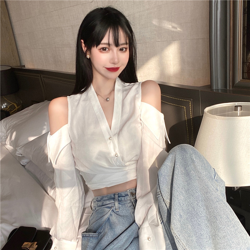 Hollow Strapless Shirt