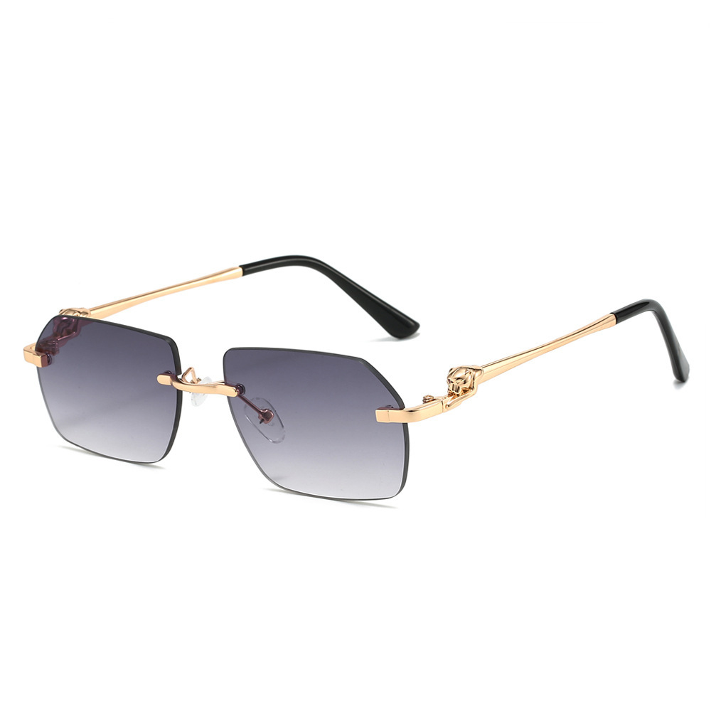 Frameless Trimming Leopard Sunglasses For Unisex - Image 10